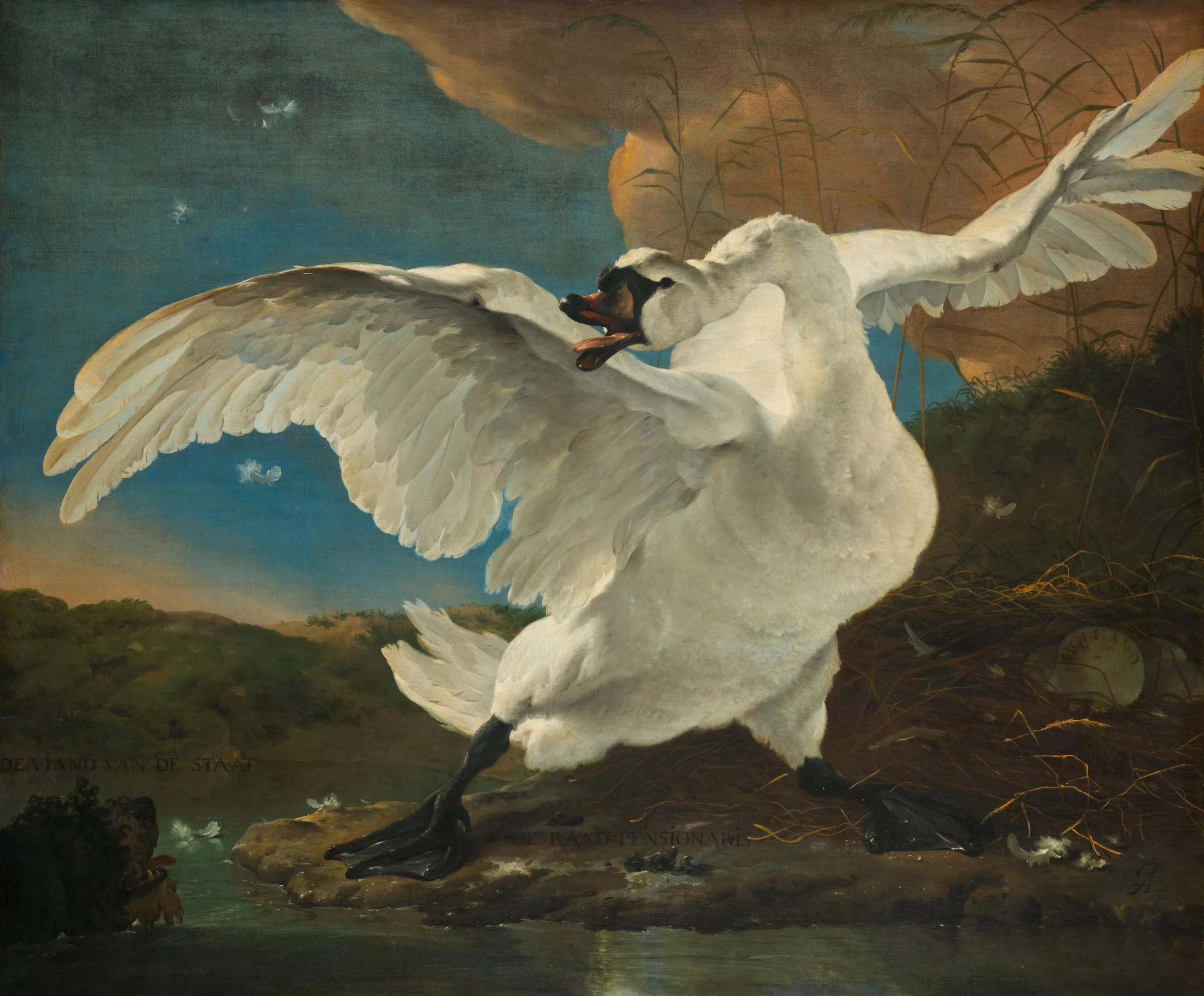 The Threatened Swan; Interpreted later as an Allegory on Johan de Witt