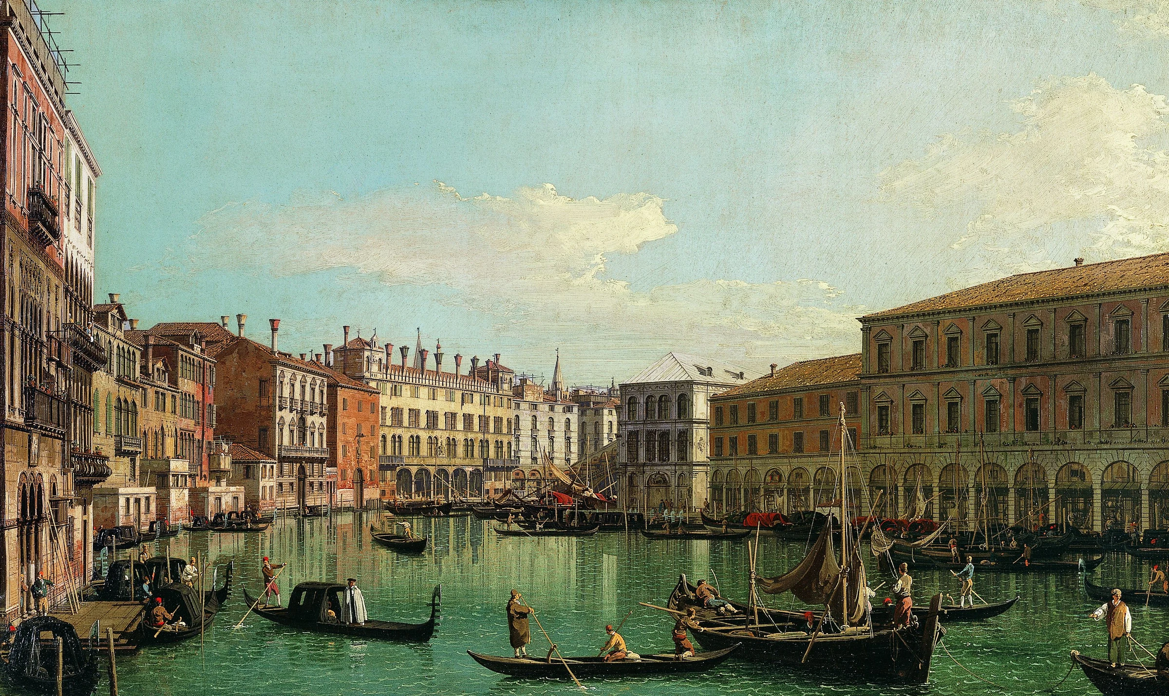 The Grand Canal, Venice, Looking South toward the Rialto Bridge