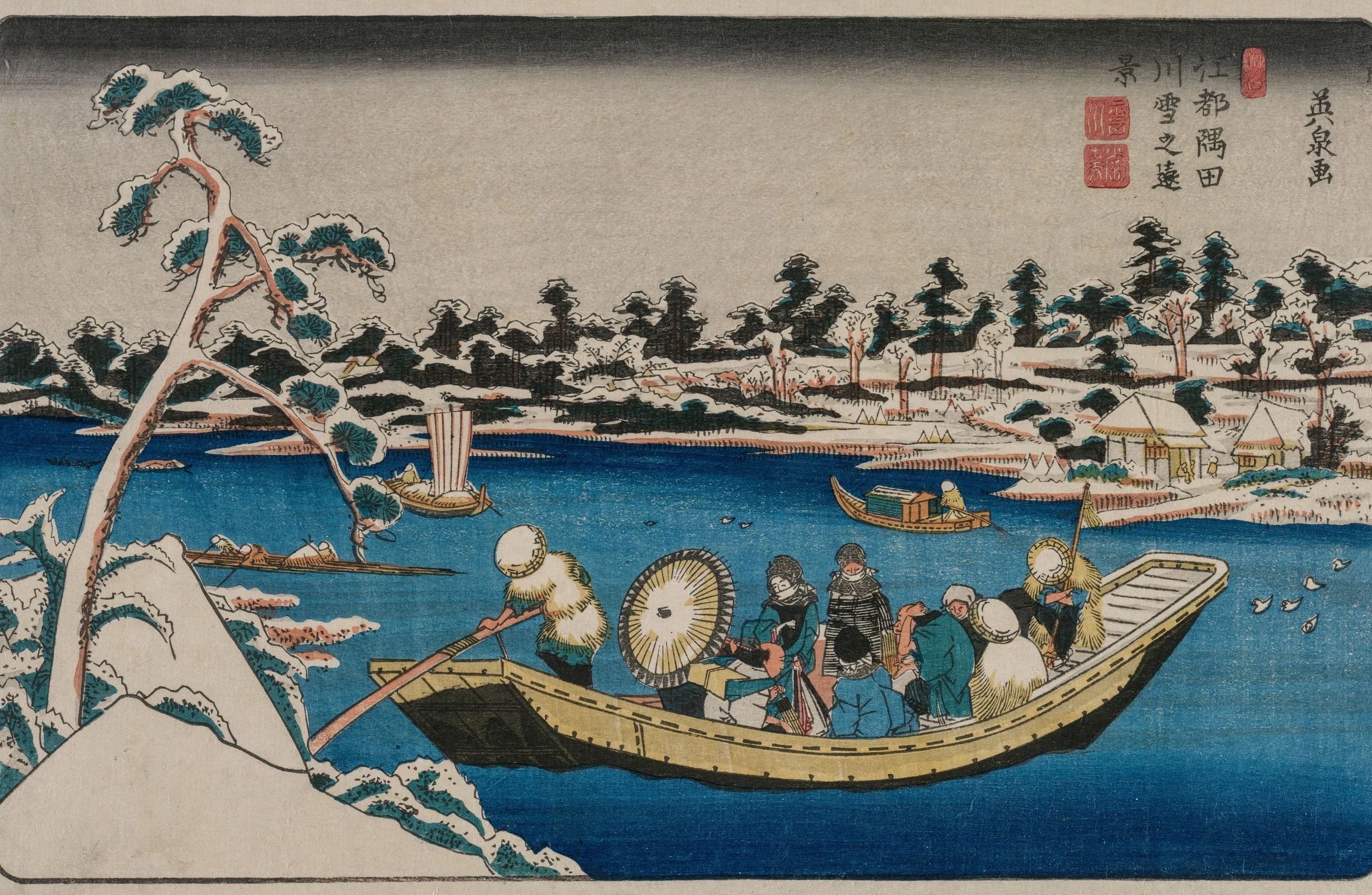 A Distant View of Snow on the Sumida River in Edo