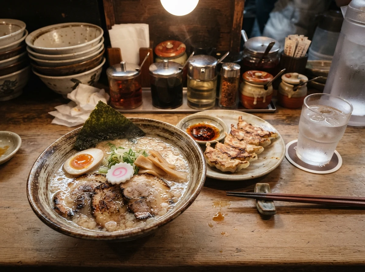 ラーメン屋のカウンター