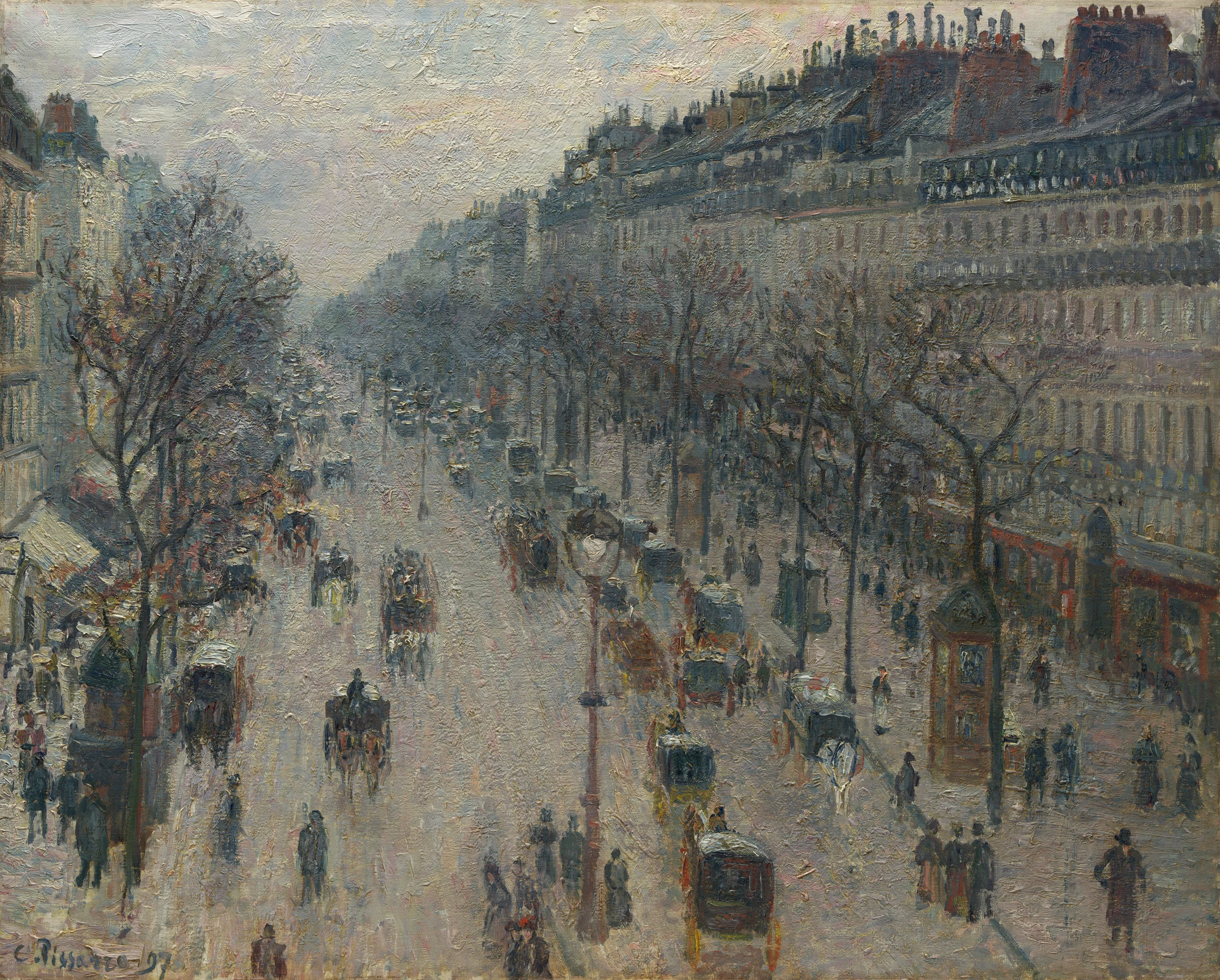 The Boulevard Montmartre on a Winter Morning